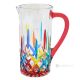 Pitcher, decanter, carafe, premium quality glass hand painted modern design.