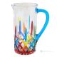 OPERA Pitcher, decanter, carafe, superior quality glass hand painted modern design.