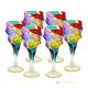 CALYPSO Set of 6 authentic modern hand-painted crystal stemmed goblets.