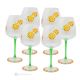 ALIZEE Set of 6 authentic hand-painted stemmed water glasses in premium quality glass.