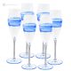 EGO Set of 6 authentic hand-painted flute glasses in superior quality glass.