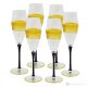 Set of 6 authentic hand-painted flute glasses in premium quality glass.