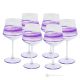 EGO Set of 6 authentic hand-painted stemmed glasses in superior quality glass.