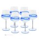 Set of 6 authentic hand-painted stemmed goblets in premium quality glass.
