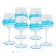 EGO Set of 6 authentic hand-painted stemmed glasses in superior quality glass.