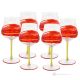 EGO Set of 6 authentic hand-painted stemmed glasses in superior quality glass.