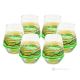 Set of 6 authentic modern hand painted glasses made of premium quality glass.