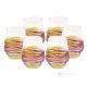 JULIETTE Set of 6 authentic modern hand painted glasses in premium quality glass.