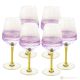 JULIETTE Set of 6 authentic hand-painted stemmed glasses in superior quality glass.