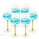 JULIETTE Set of 6 authentic hand-painted stemmed glasses in superior quality glass.