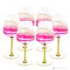 JULIETTE Set of 6 authentic hand-painted stemmed glasses in superior quality glass.