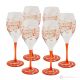 Set of 6 authentic hand-painted stemmed water glasses made of superior quality glass.