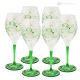 Set of 6 authentic hand-painted stemmed water glasses made of superior quality glass.