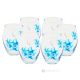 MONTECARLO Set of 6 authentic modern hand painted water glasses in superior quality glass.