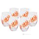 Set of 6 authentic modern hand painted water glasses in premium quality glass.