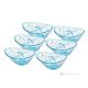 PRACTICA Set of 6 dessert cups, modern design, superior quality glass, hand painted.
