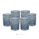 NOBILE Set of 6 authentic modern hand-painted water glasses in superior quality glass.