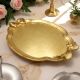 VASSOIO OVALE Wooden tray with gold-leaf decorated hand painted Florence authentic Made in Italy