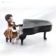 ELISA Capodimonte porcelain statuette, elegance of a musician with piano.