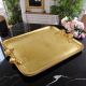 VASSOIO FIOCCO Tray Rectangular Handles Bow in Gold Leaf Wood Hand Made Made in Italy