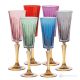 DOMINA Set of 6 authentic hand-painted flute glasses in superior quality glass.