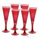 Set of 6 authentic hand-painted flute glasses in premium quality glass.
