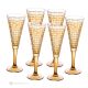 Set of 6 authentic hand-painted flute glasses in premium quality glass.