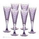 MANHATTAN Set of 6 authentic hand-painted flute glasses in premium quality glass.