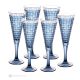 Set of 6 authentic hand-painted flute glasses in premium quality glass.