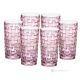 MANHATTAN Set of 6 authentic modern hand painted drink glasses in premium quality glass.