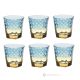 MIDO Set of 6 authentic modern hand painted water glasses in superior quality glass.