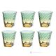 Set of 6 authentic modern hand painted water glasses in premium quality glass.