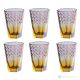 Set of 6 authentic modern hand painted drink glasses in premium quality glass.