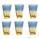 MIDO Set of 6 authentic modern hand painted drink glasses in premium quality glass.