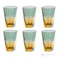 MIDO Set of 6 authentic modern hand painted drink glasses in premium quality glass.