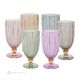 MILA Set of 6 authentic modern hand painted drink glasses in premium quality glass.