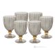 MILA Set of 6 authentic hand-painted stemmed wine glasses in premium quality glass.