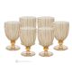 MILA Set of 6 authentic hand-painted stemmed wine glasses in premium quality glass.