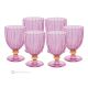 Set of 6 authentic hand-painted stemmed wine glasses made of premium quality glass.