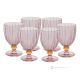Set of 6 authentic hand-painted stemmed wine glasses made of premium quality glass.