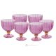 MILA Set of 6 authentic hand-painted dessert goblet glasses in superior quality glass.