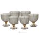MILA Set of 6 authentic hand-painted dessert goblet glasses in superior quality glass.
