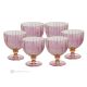 Set of 6 authentic hand-painted dessert goblet glasses in superior quality glass.
