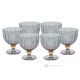 MILA Set of 6 authentic hand-painted dessert goblet glasses in superior quality glass.