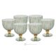 Set of 6 authentic hand-painted dessert goblet glasses in superior quality glass.