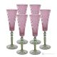 Set of 6 authentic hand-painted flute glasses in premium quality glass.
