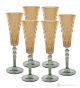 Set of 6 authentic hand-painted flute glasses in premium quality glass.