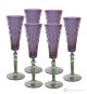 MISTRAL Set of 6 authentic hand-painted flute glasses in superior quality glass.