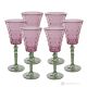 Set of 6 authentic hand-painted stemmed water glasses made of superior quality glass.