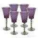 MISTRAL Set of 6 authentic hand-painted stemmed water glasses in superior quality glass.